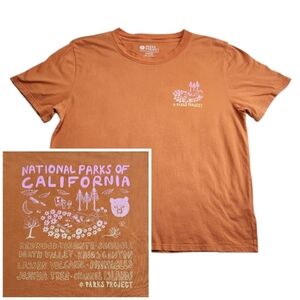 PARKS PROJECT National Parks Of California Orange Tee Shirt Top Womens Sz LG